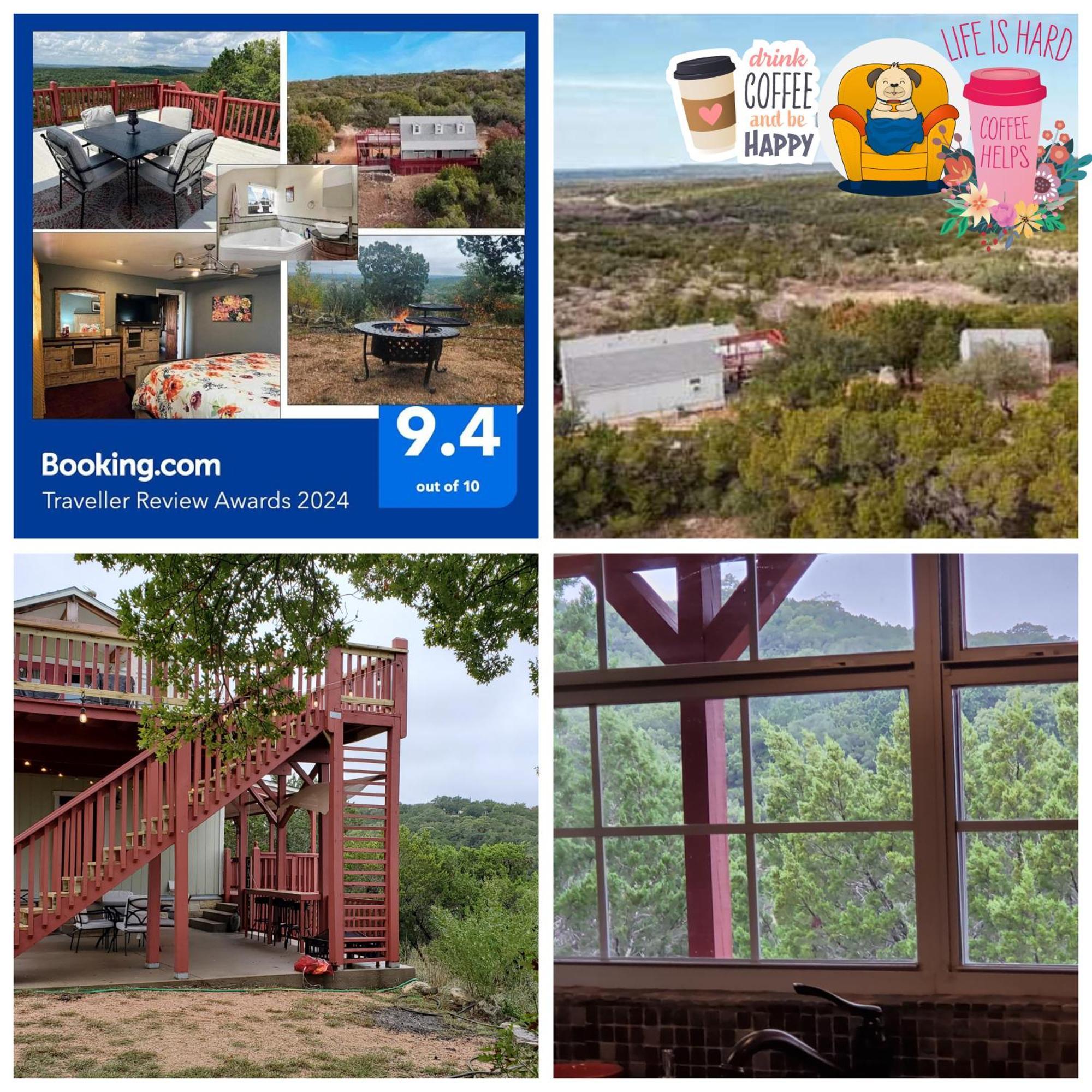 Entire 2Br 2Ba Hilltop View Home Sleeps 7 Pets 4 Acres Jacuzzi Central Ac Kingbeds Free Wifi-Parking Kitchen Washerdryer Starry Terrace Two Sunset Dining Patios Grill Stovetop Oven Fridge Onsitewoodedhiking Wildlife Coveredpatio4Pets & Birds Singing! Marble Falls Dış mekan fotoğraf